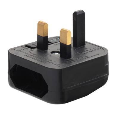 Permanent Euro to UK Adapter Plug Black